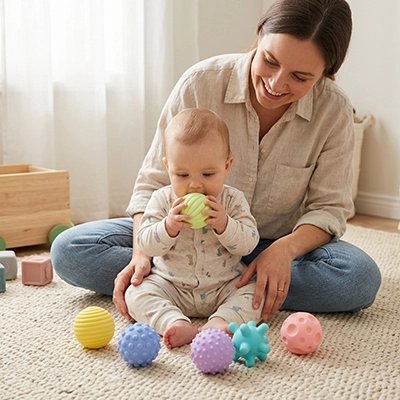 Balle sensorielle bébé Convient pour le jeu pendant les moments d'interaction parent enfant
