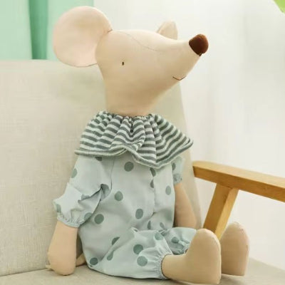 doudou souris verte assise