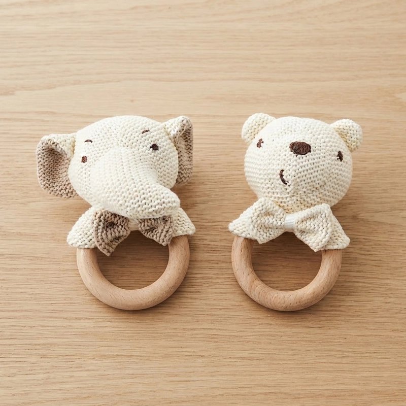 Hochet bébé ours et éléphant