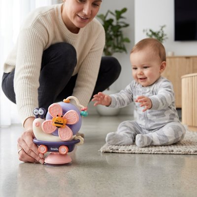 Jouet bebe escargot violet