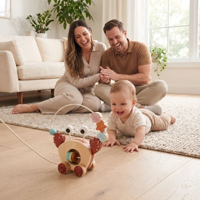 Crabe dansant bebe avec papa et maman