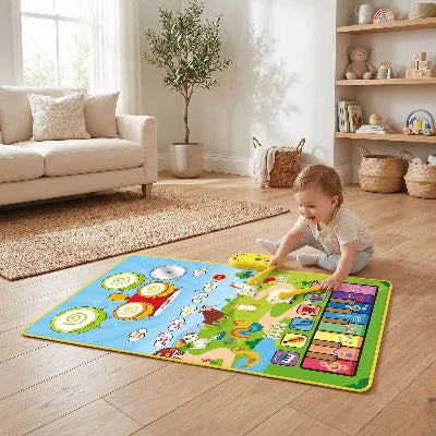 Tapis d'éveil bébé au salon