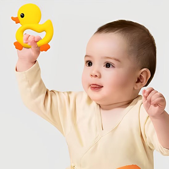 Anneau de dentition bébé jaune canard