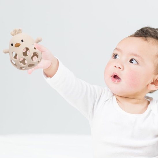 Anneau de dentition bébé poussin beige