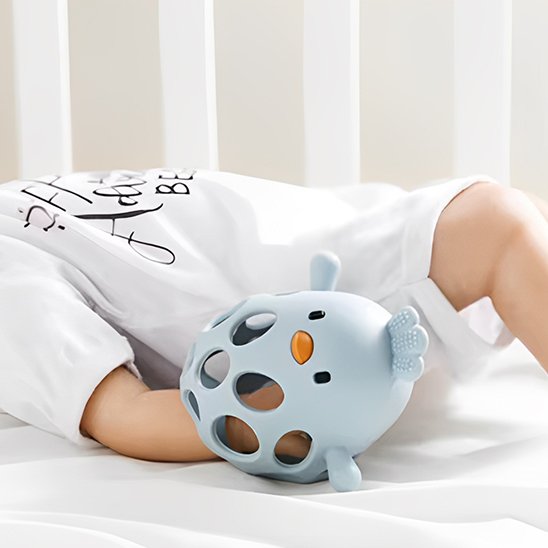 Anneau de dentition bébé poussin bleu