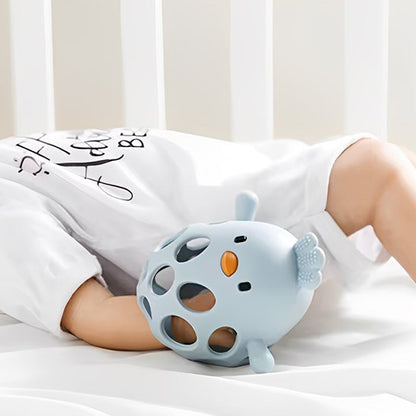 Anneau de dentition bébé poussin bleu