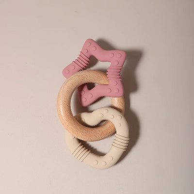 anneau de dentition beige rose