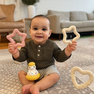 anneau de dentition cœur étoile