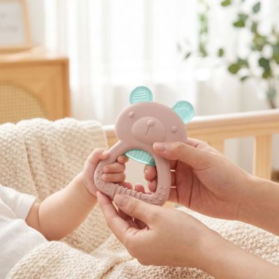 anneau de dentition réfrigéré ourson rose clair