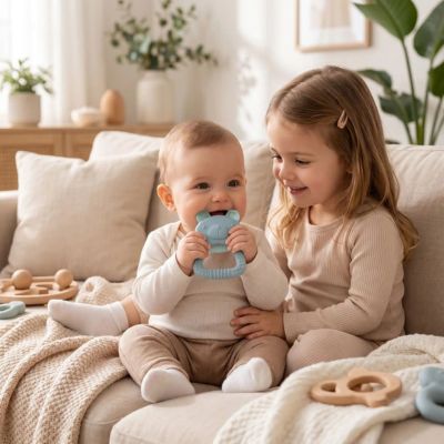 anneau de dentition réfrigéré ourson bleu