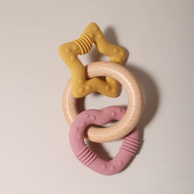 anneau de dentition rose jaune