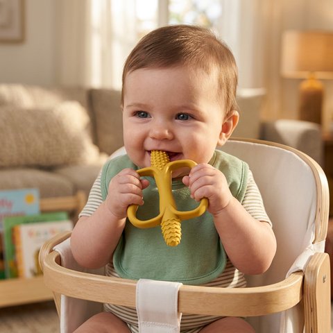Anneau dentition bébé jaune