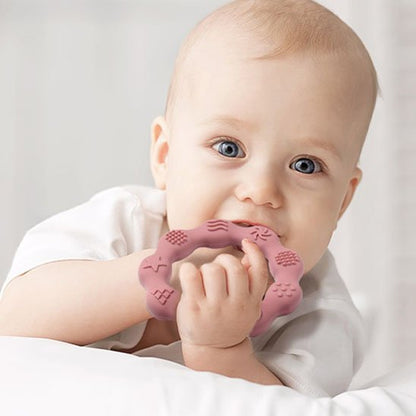 Anneau dentition bébé  zen rose
