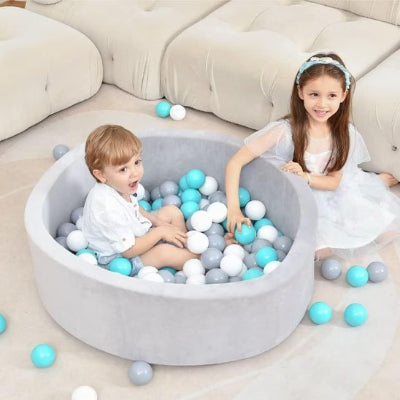 Balle piscine a balle bleue blanc et gris