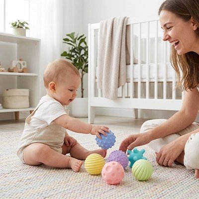 Balle sensorielle bébé Convient pour le jeu au sol avec maman