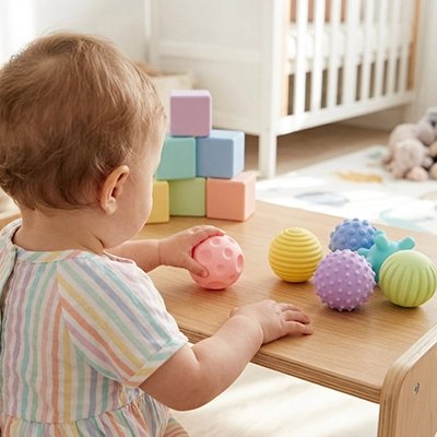 Balle sensorielle bébé convient pour le jeu sur table d'éveil