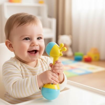 bébé est fier son Hochet girafe