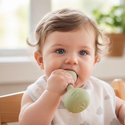 bébé mache anneau de dentition bébé vert