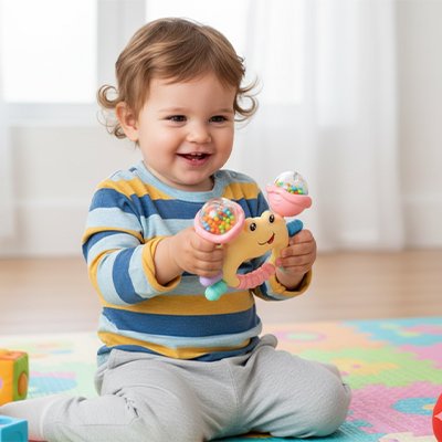 bébé manipule Hochet crabe