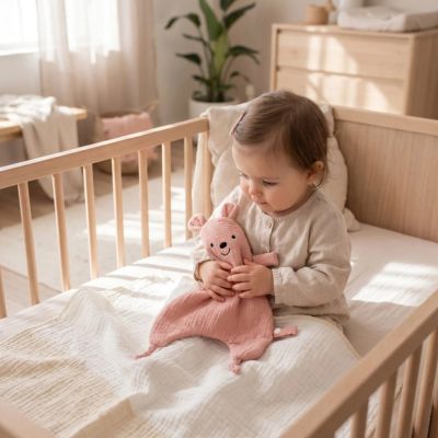 doudou bébé fille ours rose