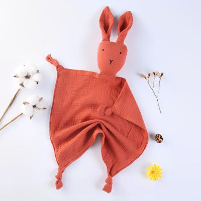 doudou bebe lapin rouge brique