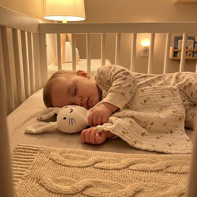 Doudou lapin compagnon du bébé