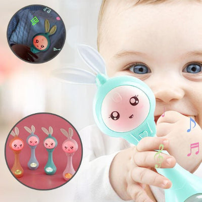 hochet bébé musical et intelligent turquois