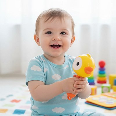 Hochet poussin procure énergie positive au bébé
