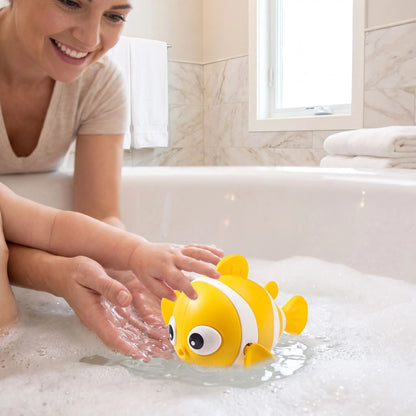  jouet baignoire bebe poisson clown jaune