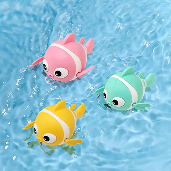 Jouet baignoire bebe trois amis poisson