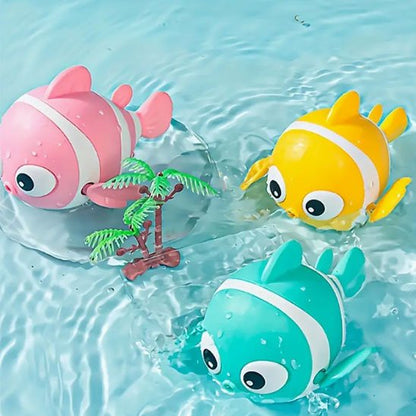 Jouet baignoire bebe trois poissons colorés