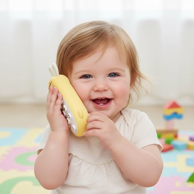 Jouet bebe 1 an écoute sur portable jaune