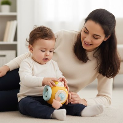 Jouet bebe avec maman contente