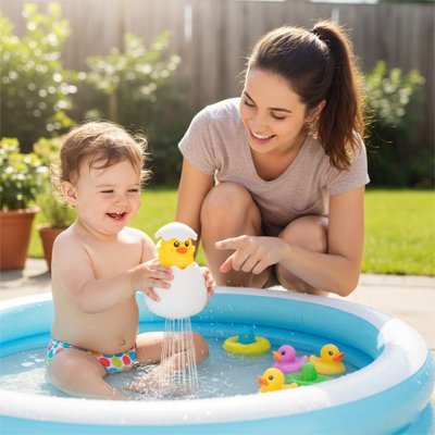 Jouet bebe bain  canard avec maman