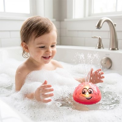 Jouet bebe bain rouge avec des jets d'eau