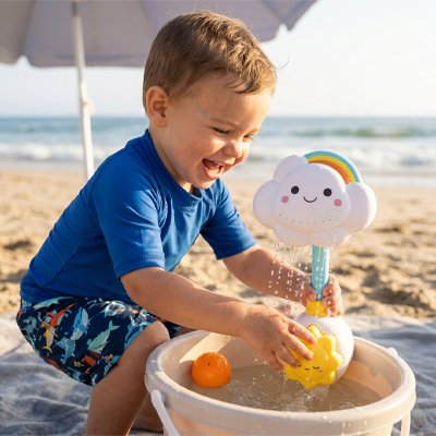 Jouet bebe bain  sur la plage