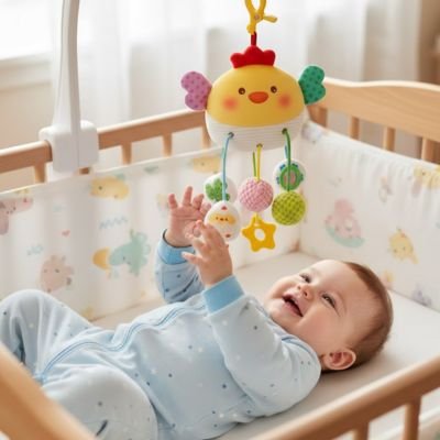 Jouet bebe eveil poussin jaune