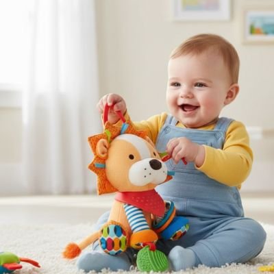 Jouet bebe lion