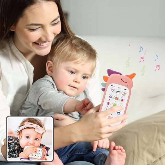 Jouet bebe portable musical rose