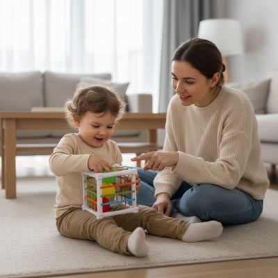 Jouet eveil bebe  avec maman