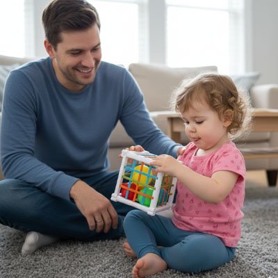 Jouet eveil bebe avec papa