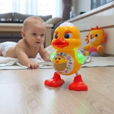 Jouet eveil bebe beau canard jaune