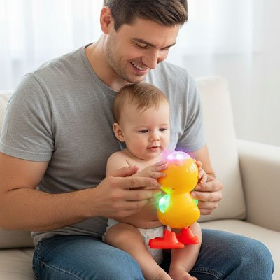 Jouet eveil bebe  lumineux papa satisfait