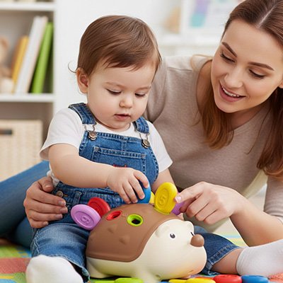 Jouet pour bebe 18 mois bébé assis concentré