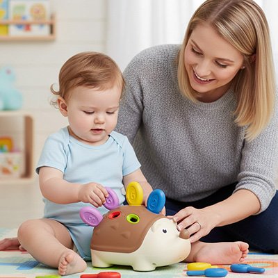 Jouet pour bebe 18 mois hérisson avec maman