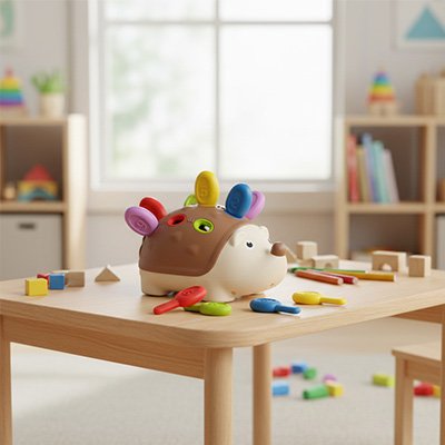 Jouet pour bebe 18 mois hérisson sur la table