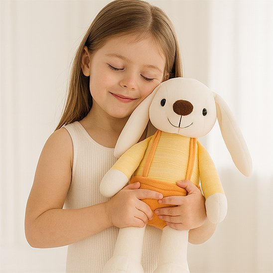Lapin doudou jaune câlin bébé