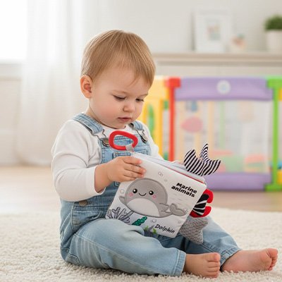 Livre bébé assis dans sa chambre