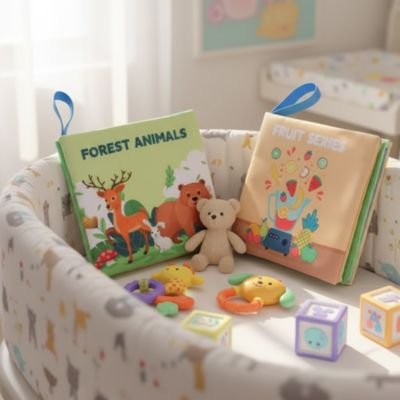 Livre bebe en tissus belle illustration