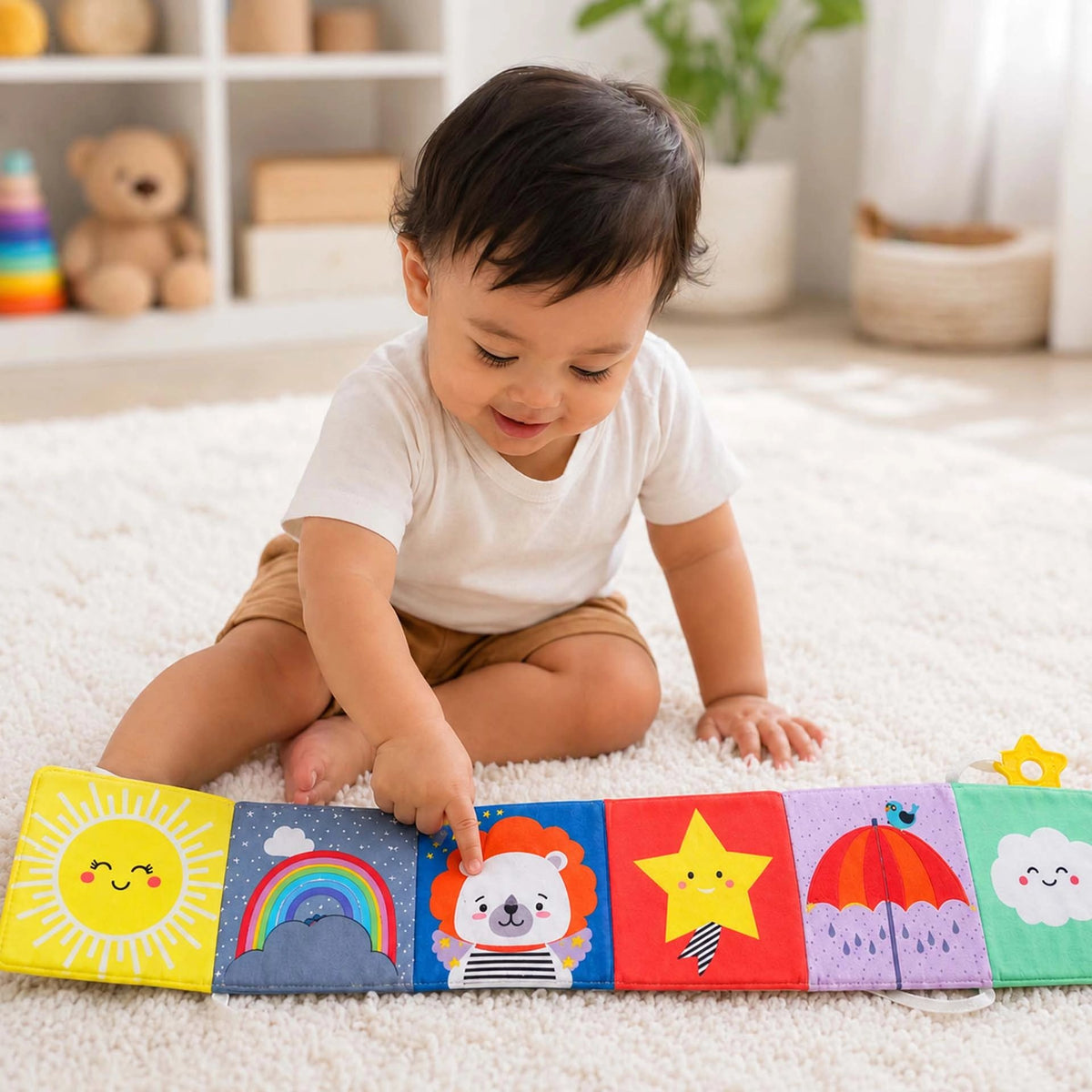 Livre bebe en tissus dans la chambre